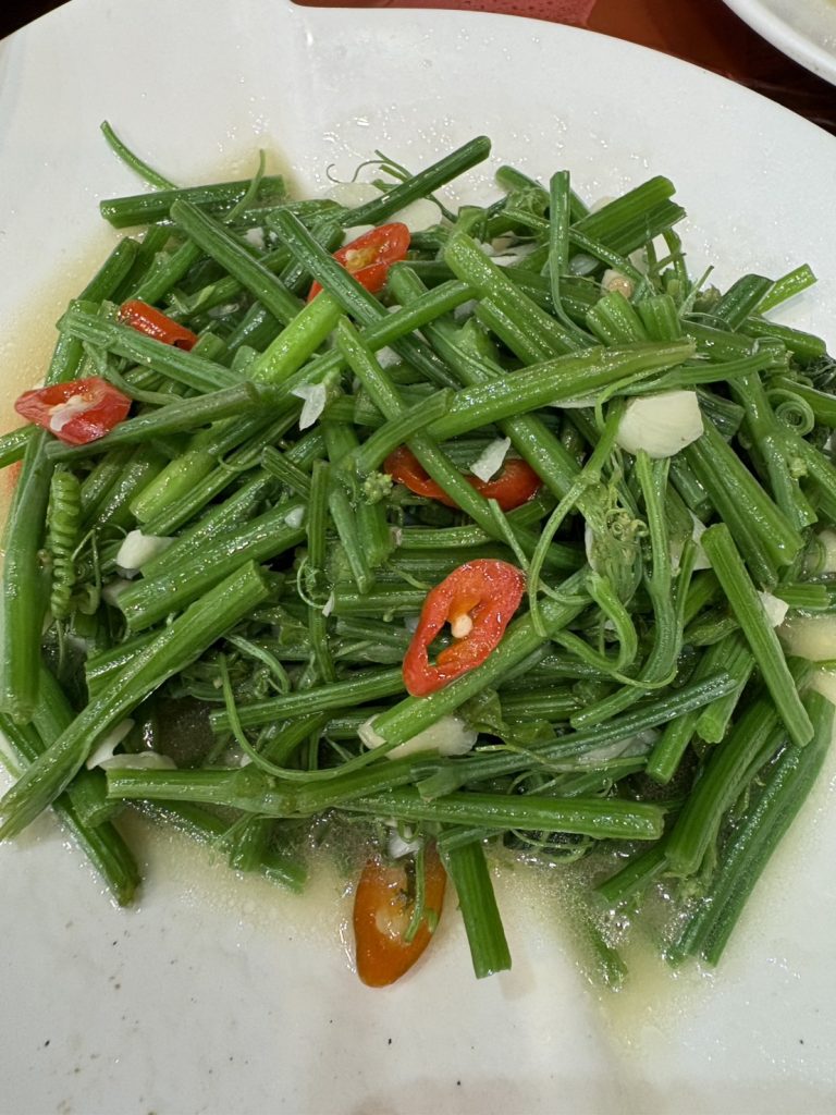塭底烤魚清炒龍鬚菜小菜