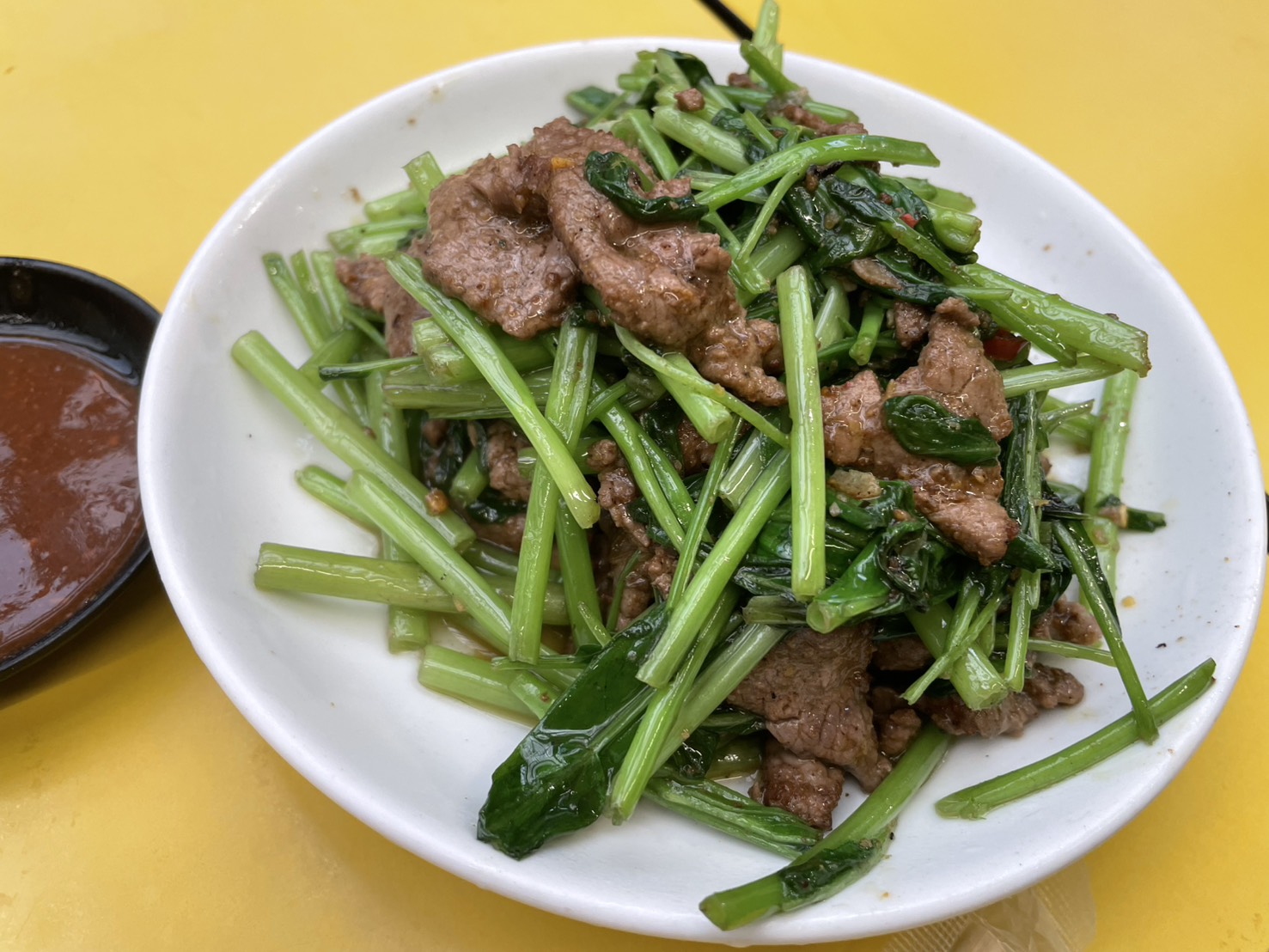郭家炒牛肉招牌空心菜炒牛肉特寫