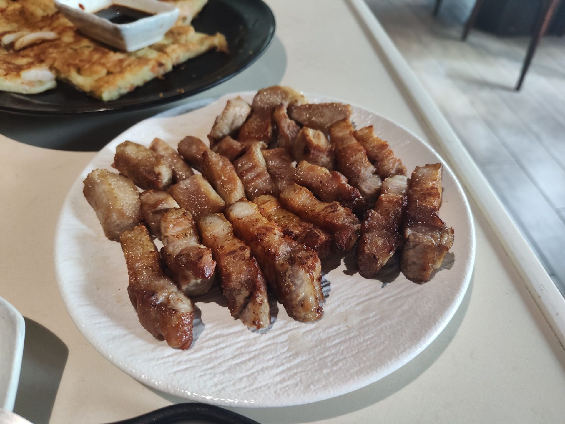 Maple Tree House楓樹韓國烤肉 烤五花肉條特寫